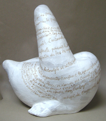  femme argonaute (céramique et papier avec brou de noix ht 47 X 47 cm